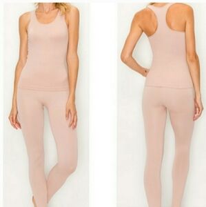 Kimberly C 2-PC Activewear Set Leggings & Racerback Tank Yoga Gym Fitness